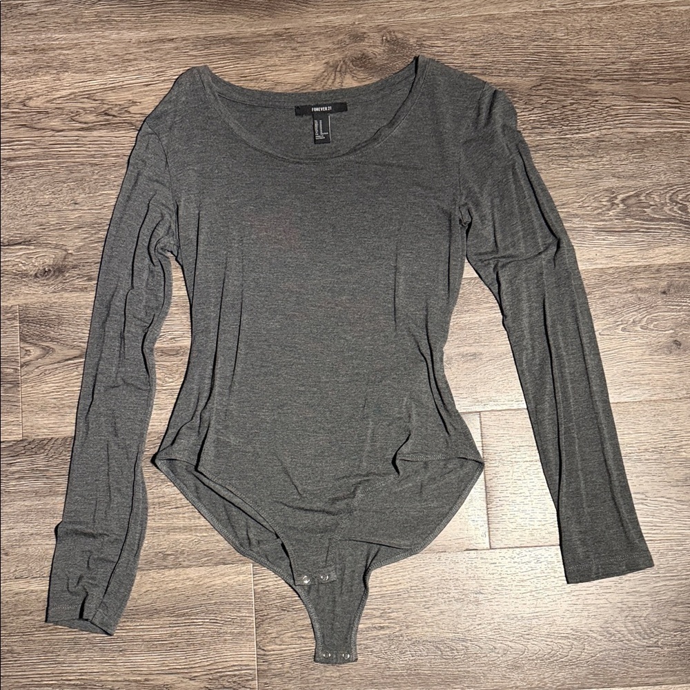 Charcoal Long Sleeve Bodysuit